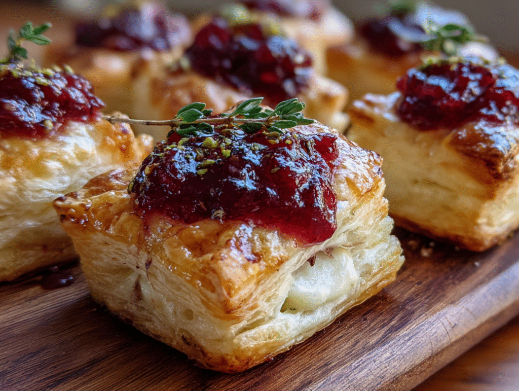 Best Mini Cranberry Brie Bites With Puff Pastry recipe