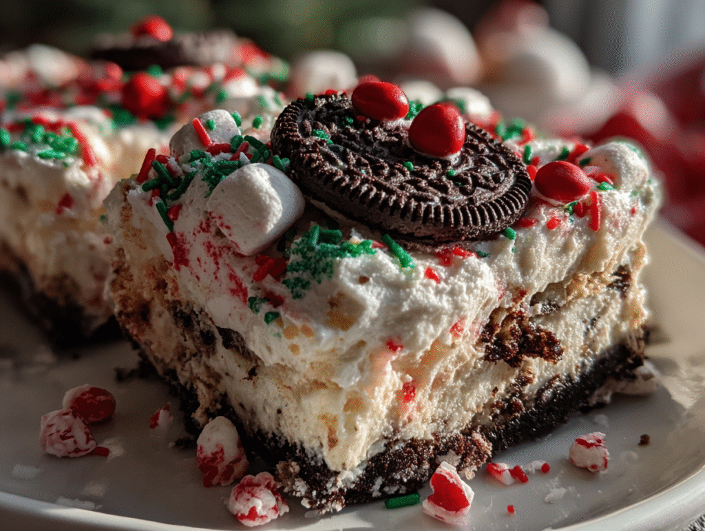 Christmas Oreo Lasagna