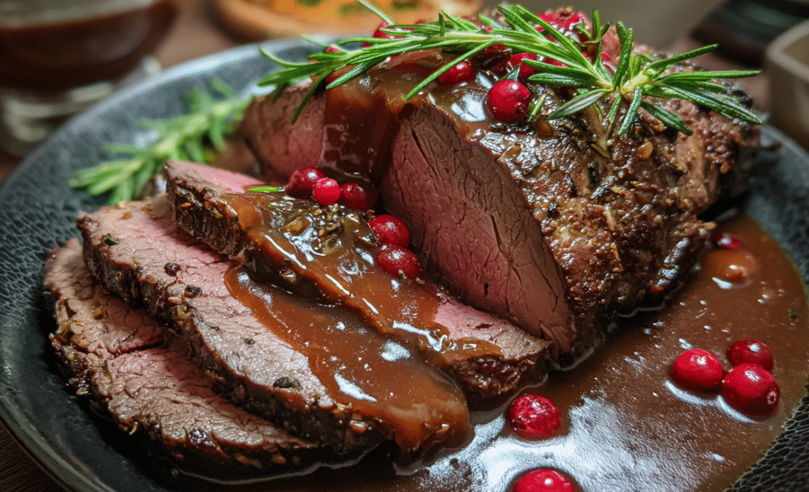 Roast Beef with Red Wine Gravy – The Ultimate Christmas Centerpiece