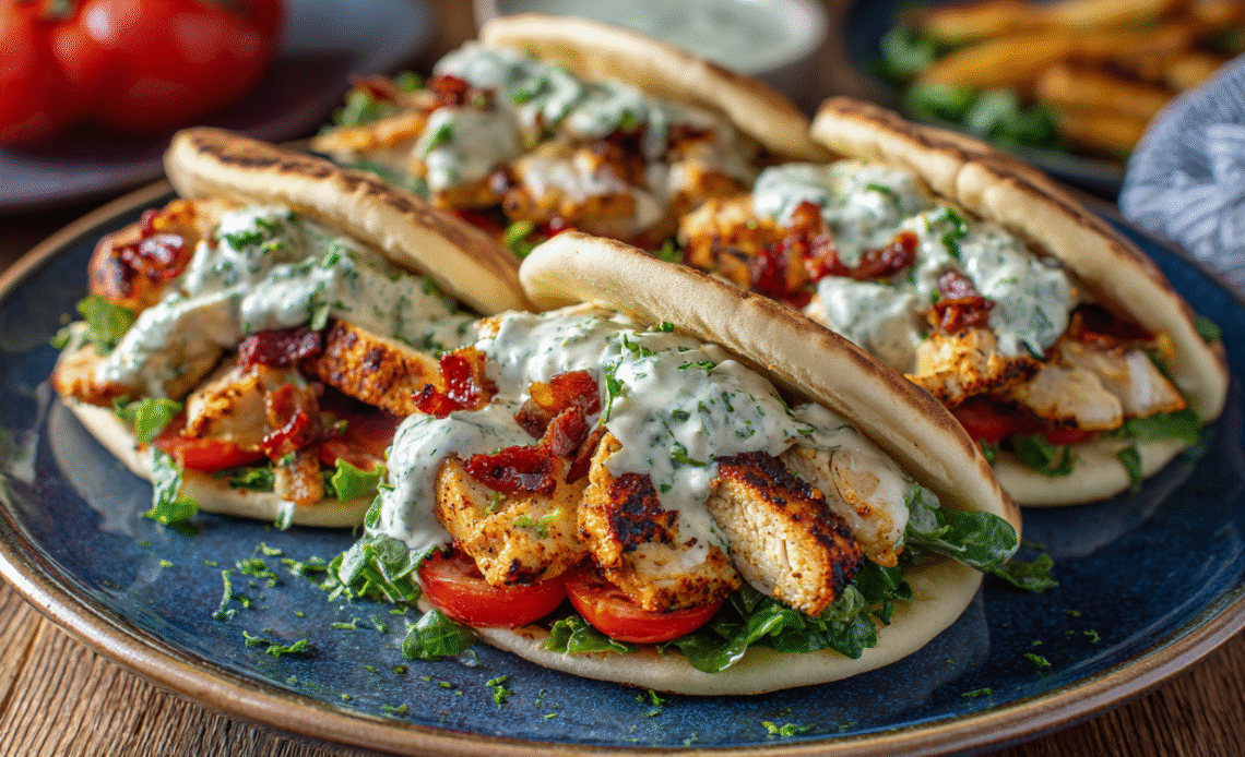 Sheet Pan Chicken Pitas with Herby Ranch
