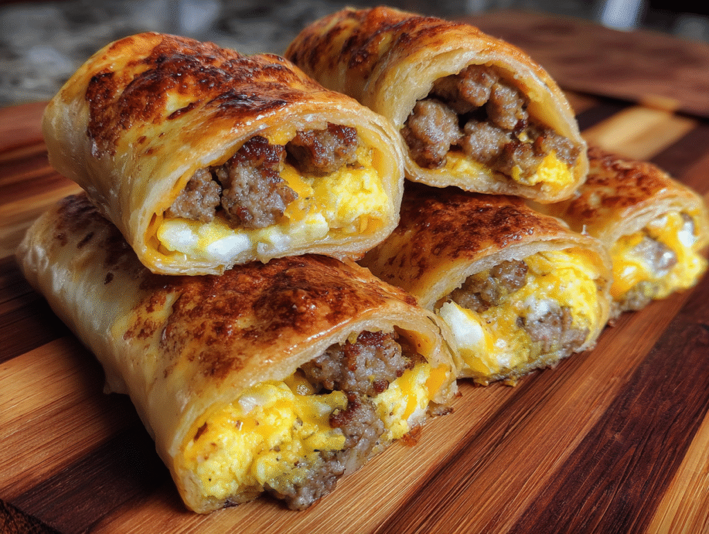 Sausage Egg Breakfast Roll-Ups recipe