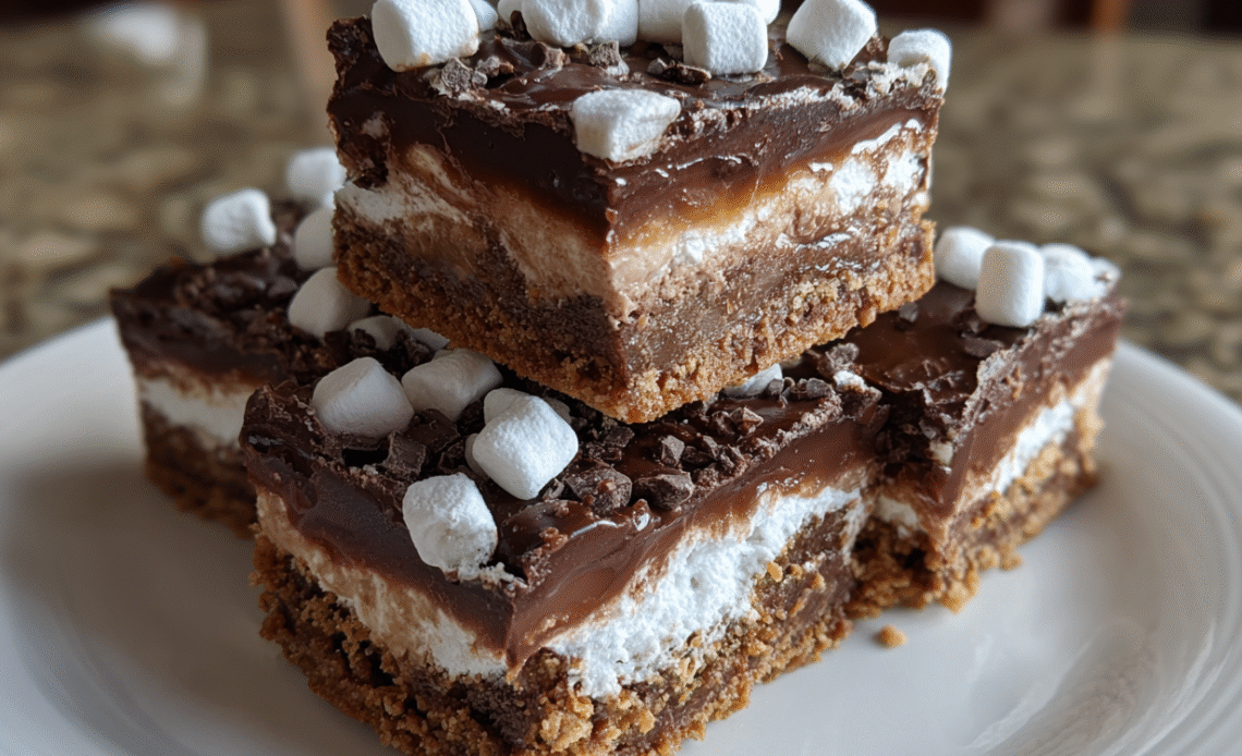 Fudgy Chocolate Marshmallow Christmas Bars