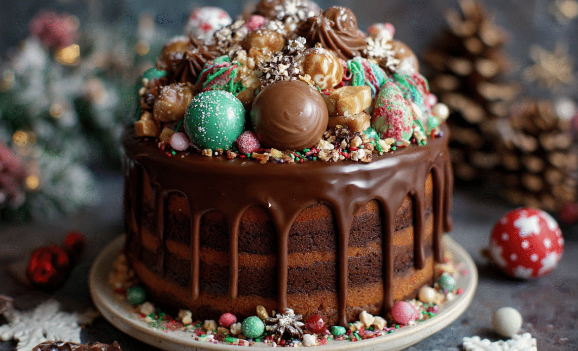 Mini Cakes with Chocolate Ganache & Festive Toppings: A Holiday Dessert That Truly Shines