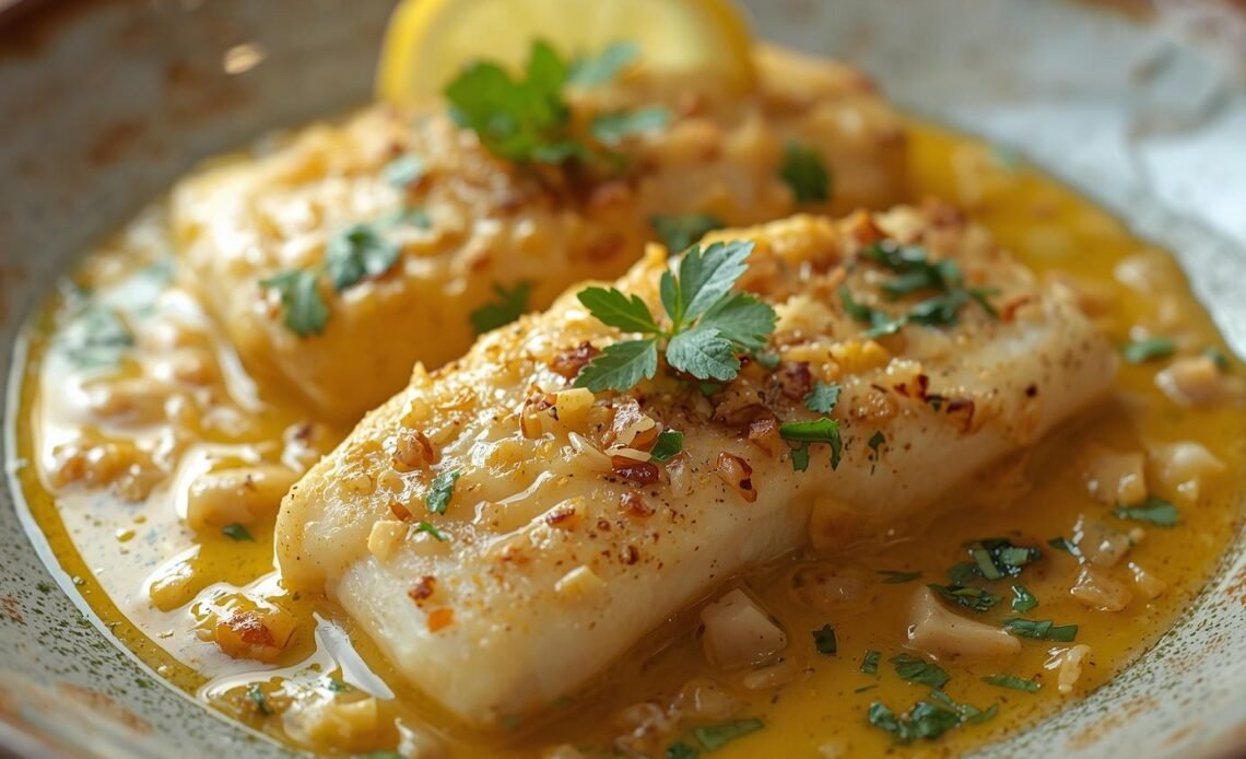 Baked Cod in Coconut Lemon Cream Sauce