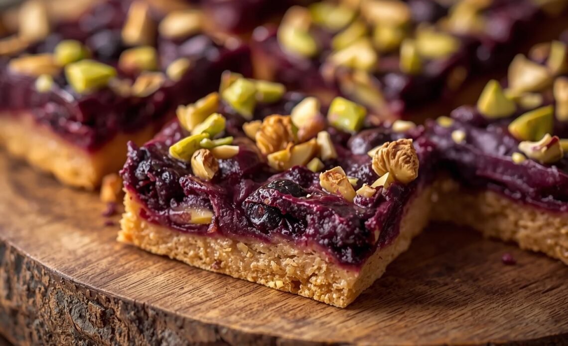 Blackberry Pistachio Dream Bars