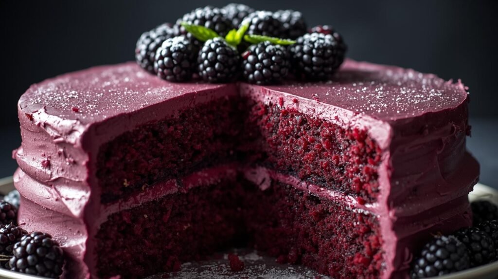 the best Blackberry Velvet Cake Recipe