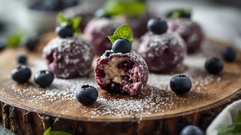 Blueberry Cheesecake Protein Bites