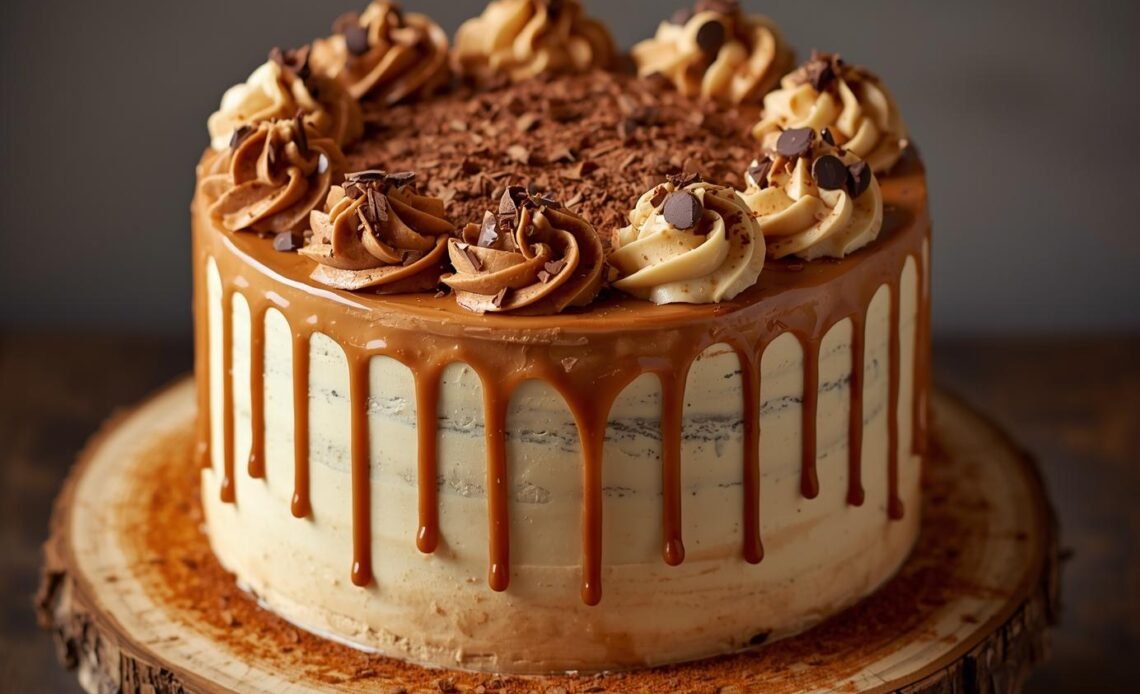 Caramel Coffee Buttercream Cake