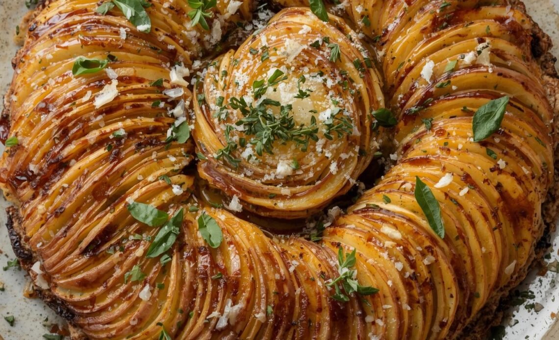 Crispy Balsamic Thyme Potato Torte