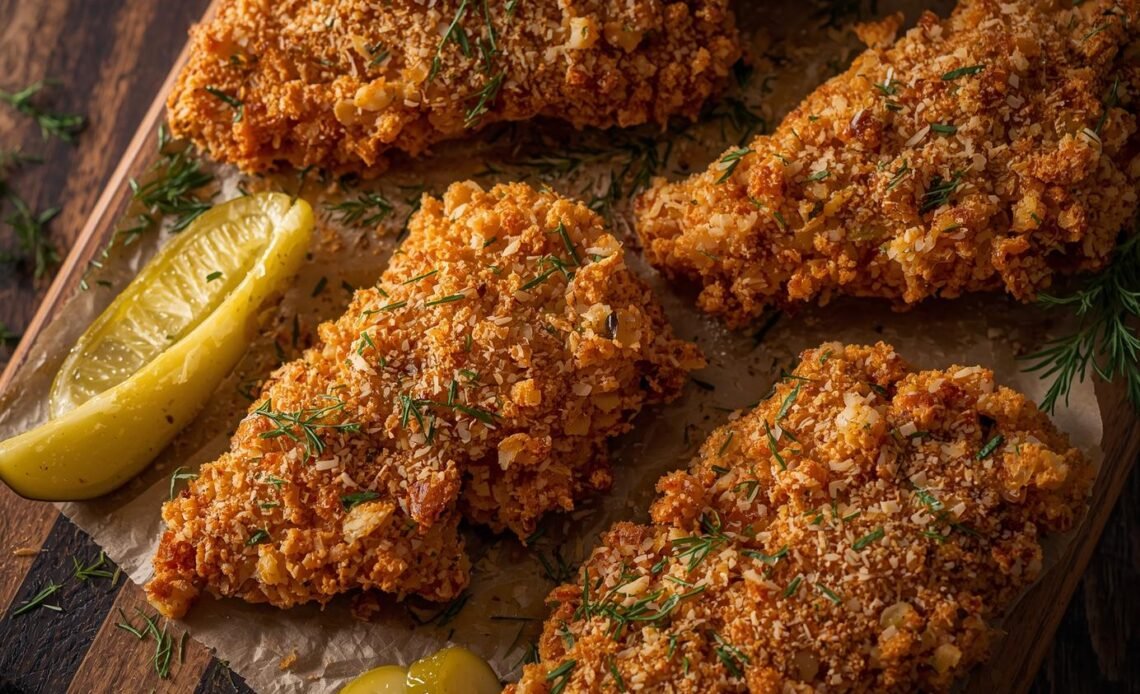 Crispy Dill Pickle Parmesan Chicken