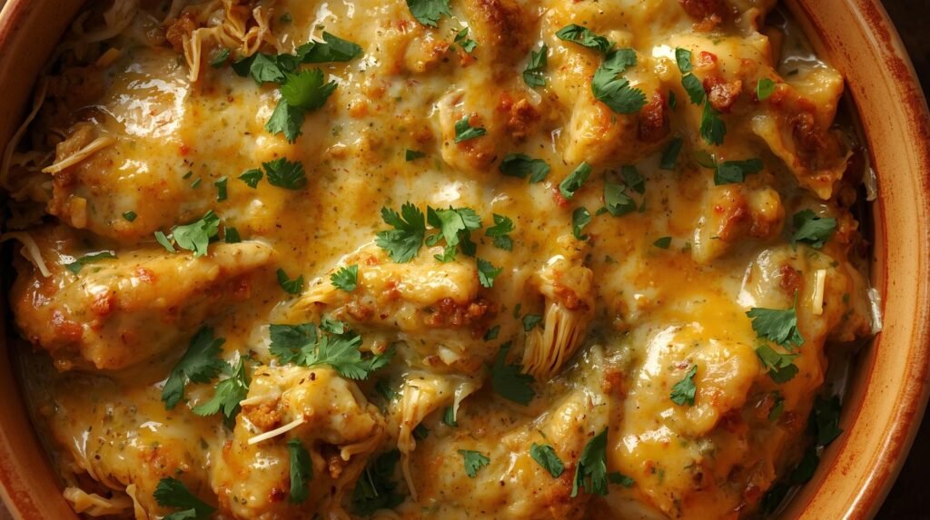 dishes of Salsa Verde Chicken Casserole