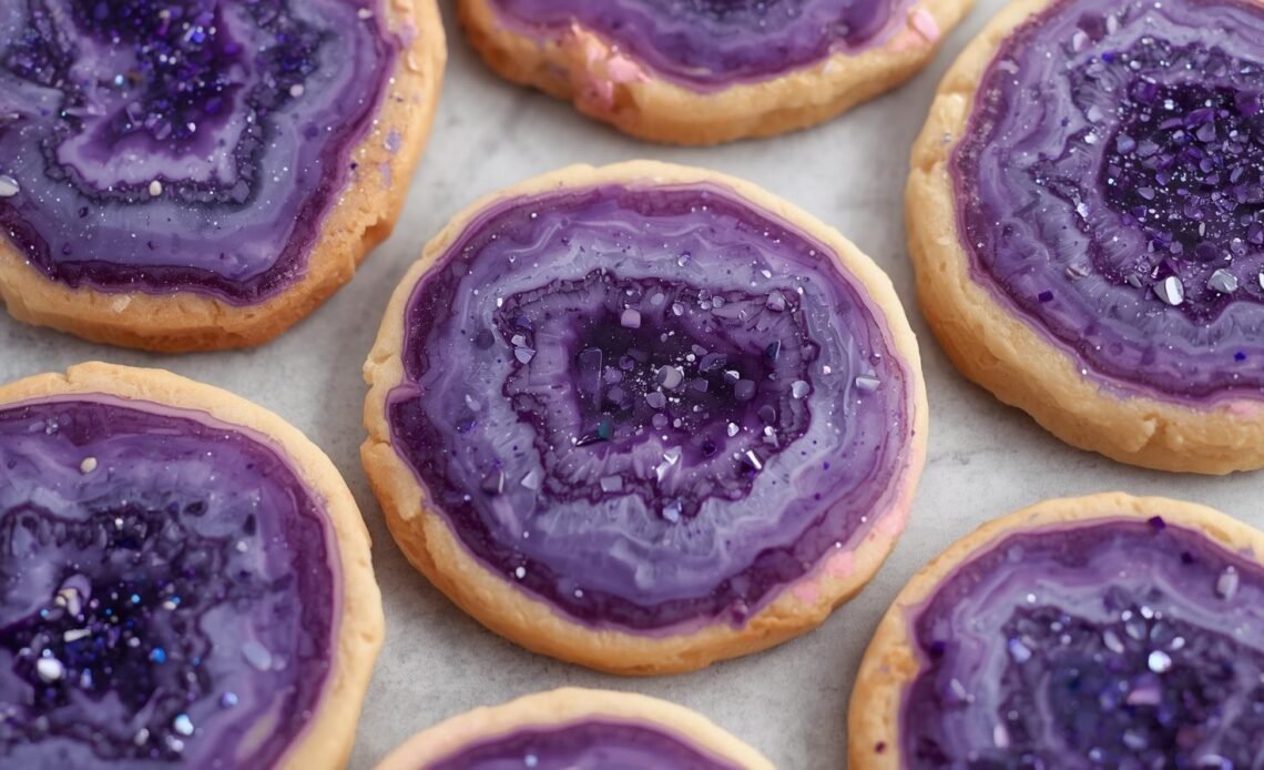 Citrus-Sparkle Geode Cookies: Edible Gemstone Treats