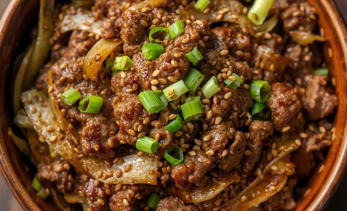 Low-Carb Mongolian Ground Beef and Cabbage: A Quick and Flavorful Dish