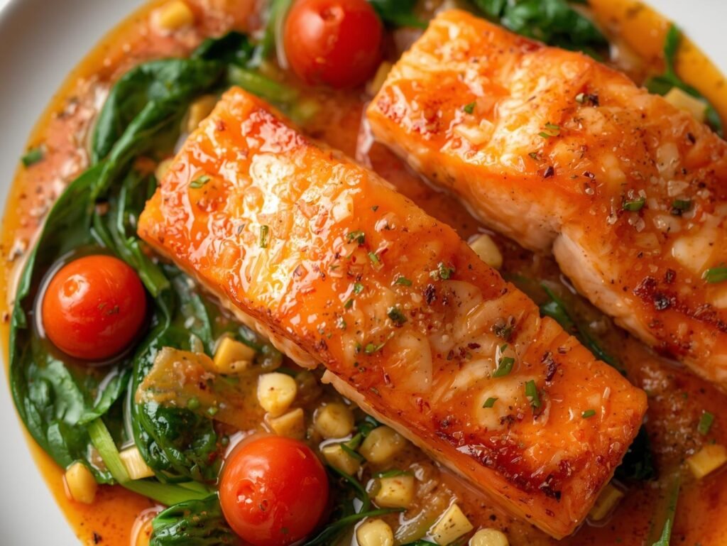 Salmon with Roasted Red Pepper Sauce: A Vibrant, Nutrient-Packed Dinner