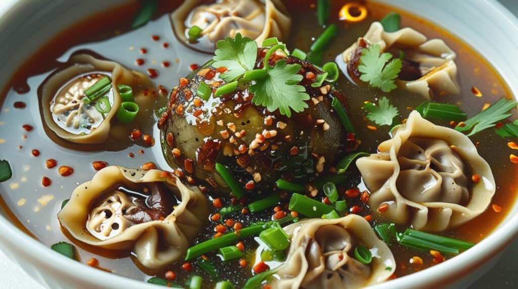 best Savory Asian Potsticker Soup with Ginger Broth