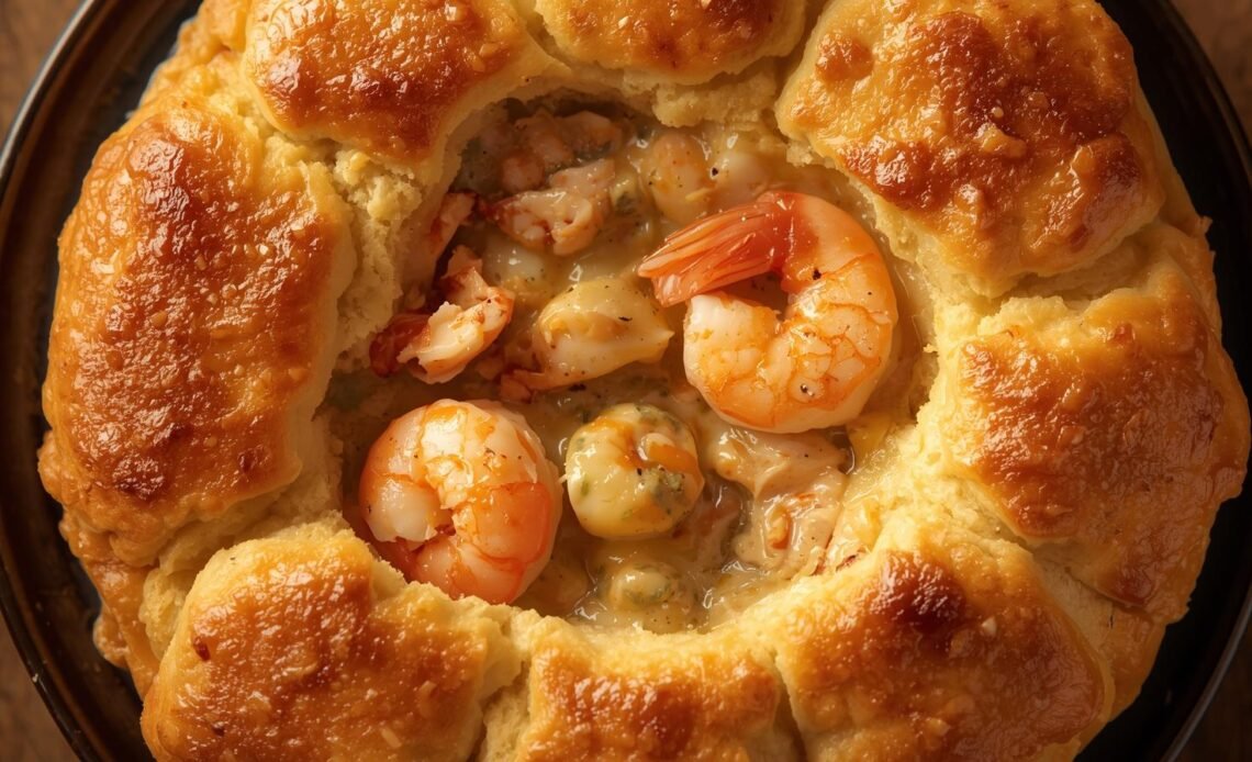 Shrimp & Lobster Cheddar Bay Biscuit Pot Pie: A Decadent, Comforting Delight