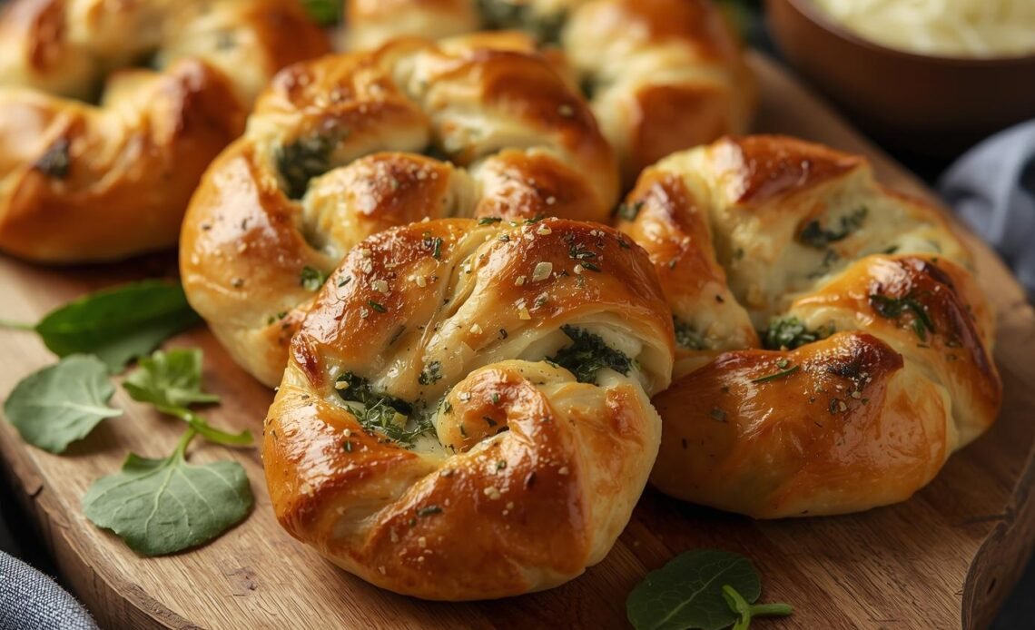 Spinach Cottage Cheese Flagels