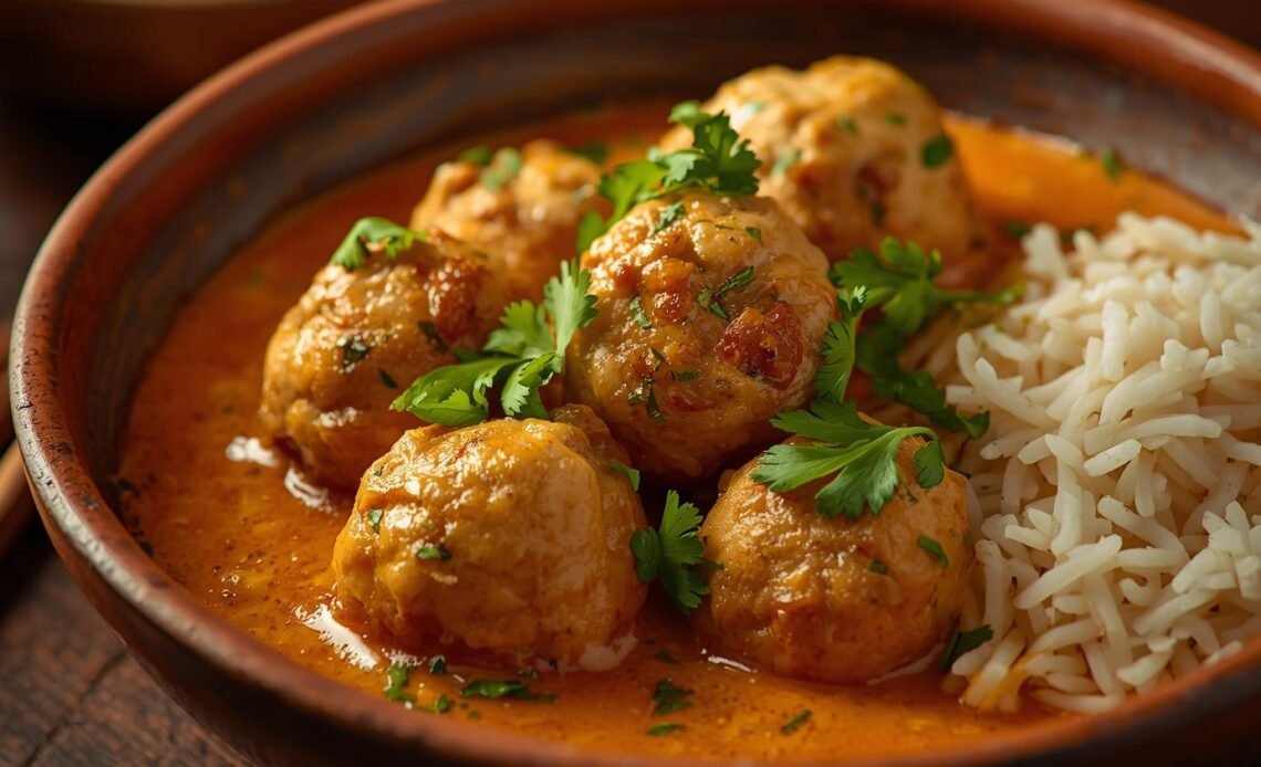 Thai Chicken Meatballs in Coconut Curry