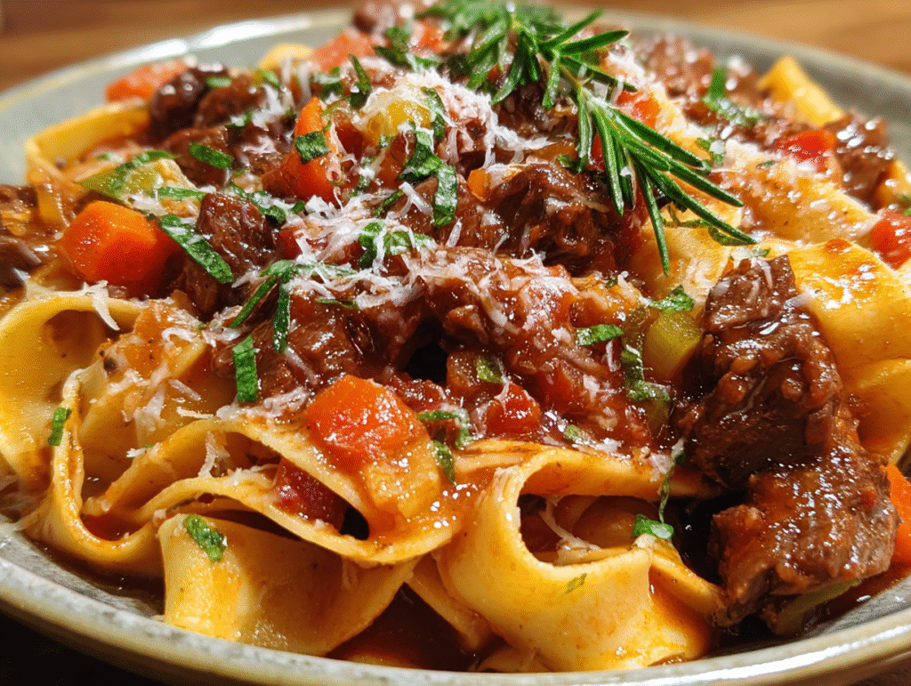 dinner of Beef & Red Wine Ragu Pappardelle