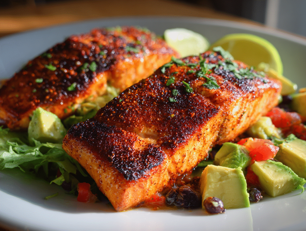 the best Cajun Salmon Avocado Lime