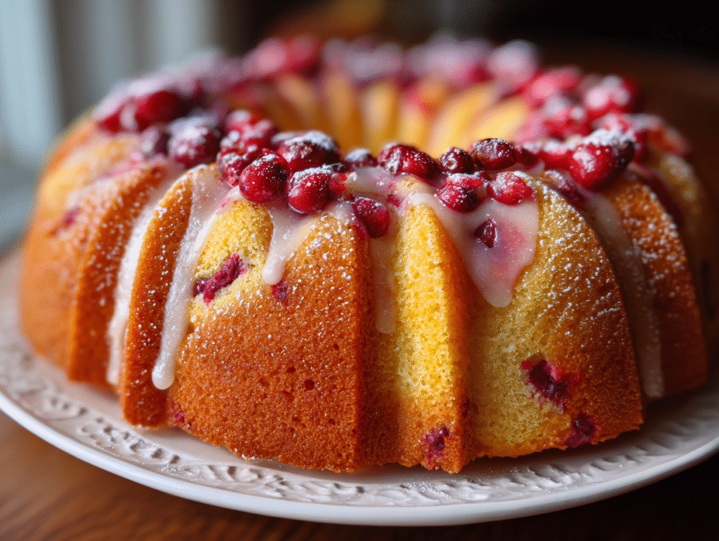 dessert of Cranberry Orange Bundt Cake