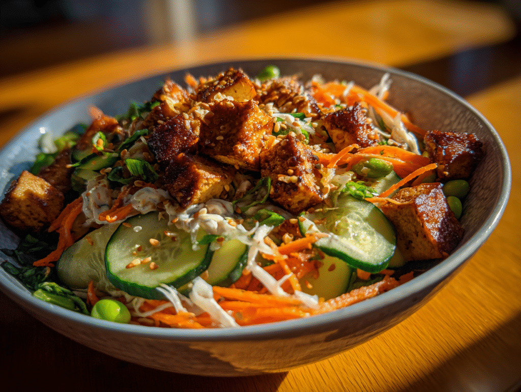 the best Creamy Asian Cucumber Salad Bowl Recipe