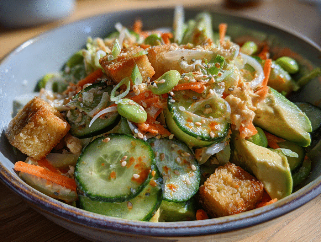 salad of Creamy Asian Cucumber Salad Bowl Recipe
