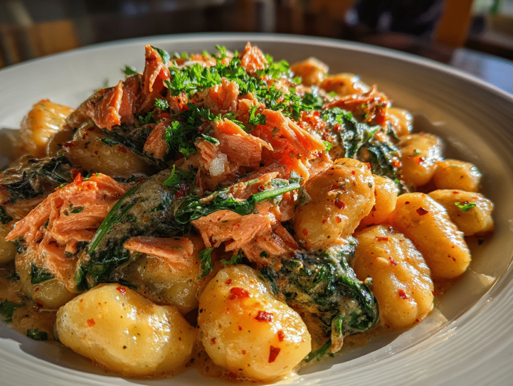 Juicy Smoked Salmon Gnocchi