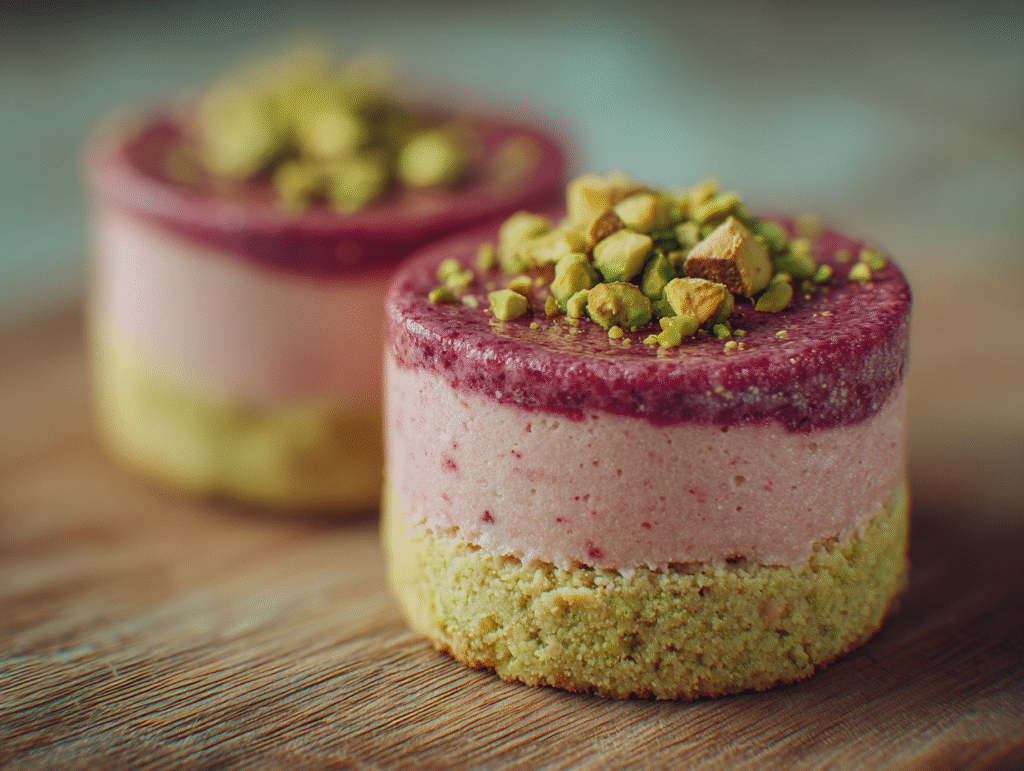 perfect Raspberry Pistachio Mousse Cakes