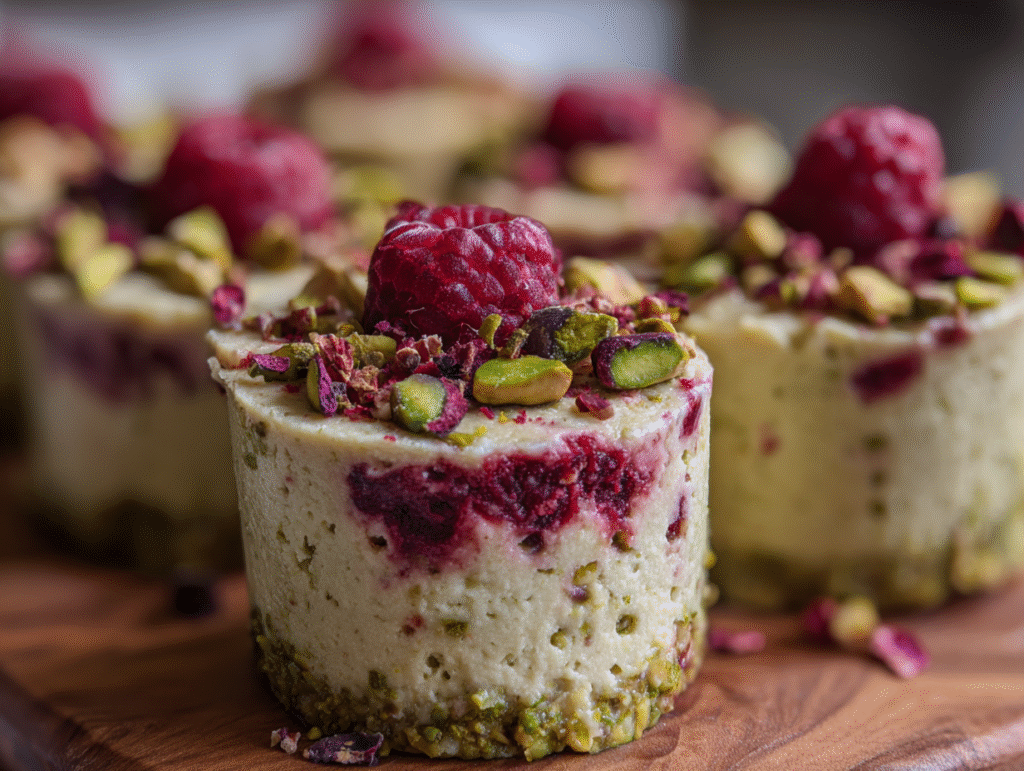 the best Raspberry Pistachio Mousse Cakes