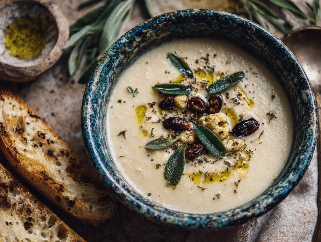 dinner of Mediterranean Cauliflower Soup Recipe