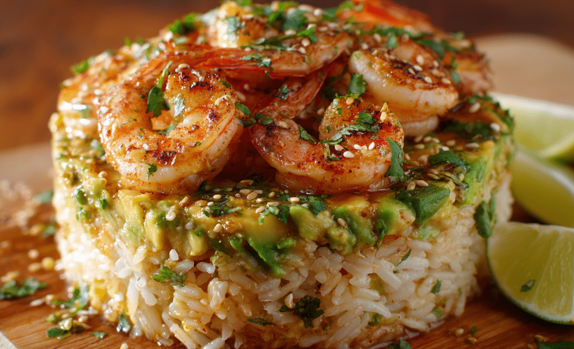 Honey Lime Shrimp & Avocado Rice Stack Recipe: A Fresh, Flavor-Packed Meal You’ll Love