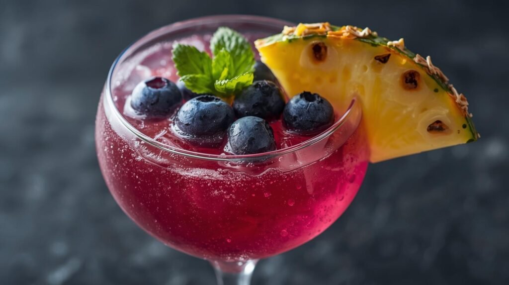 Blueberry Pineapple Tequila Sour drinks