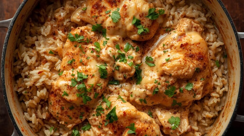 dish One-Pot Cajun Chicken Alfredo Orzo
