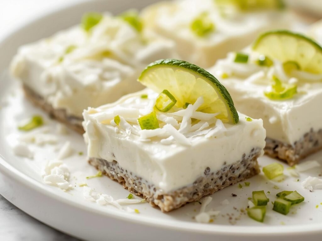 No-Bake Chia Pudding Bars with Zesty Coconut Lime Flavor: Your Make-Ahead Wellness Treat