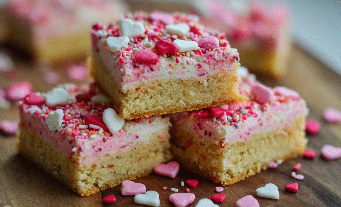 Chewy Valentine Sugar Cookie Bars