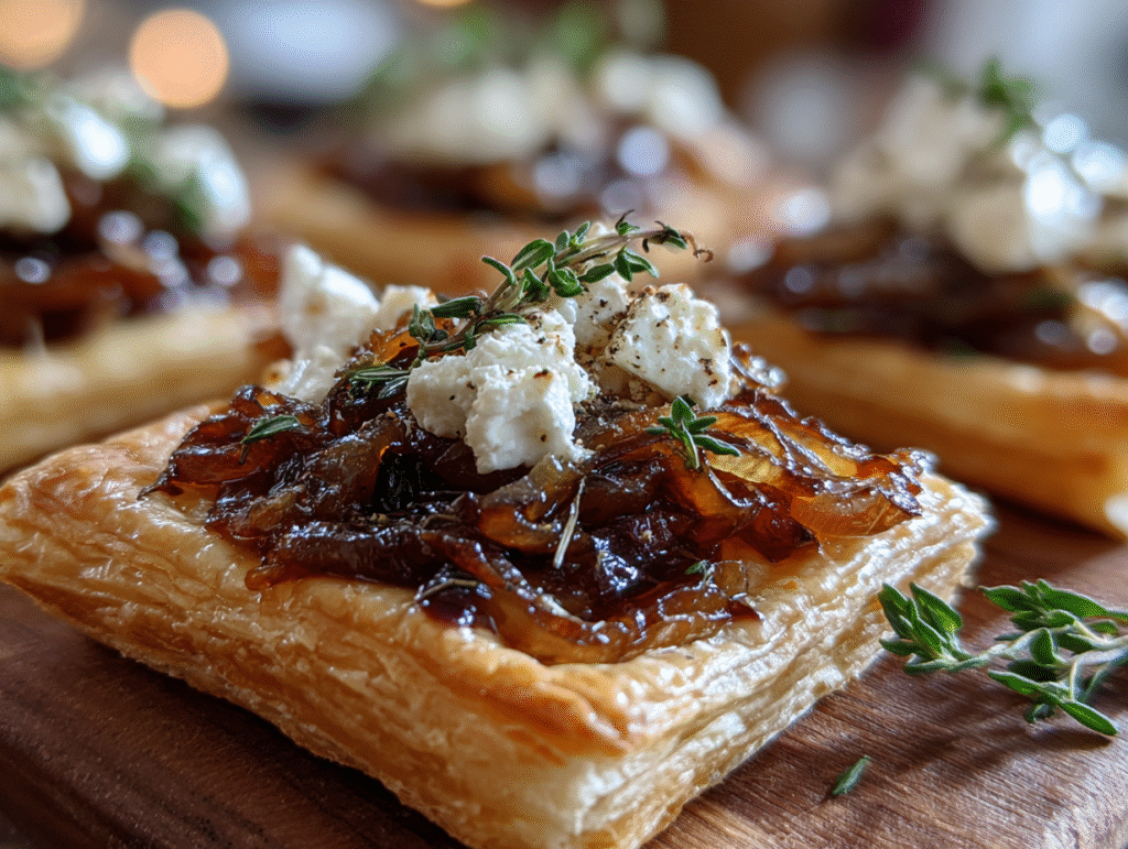 Appetizers of Caramelized Onion and Goat Cheese Tarts