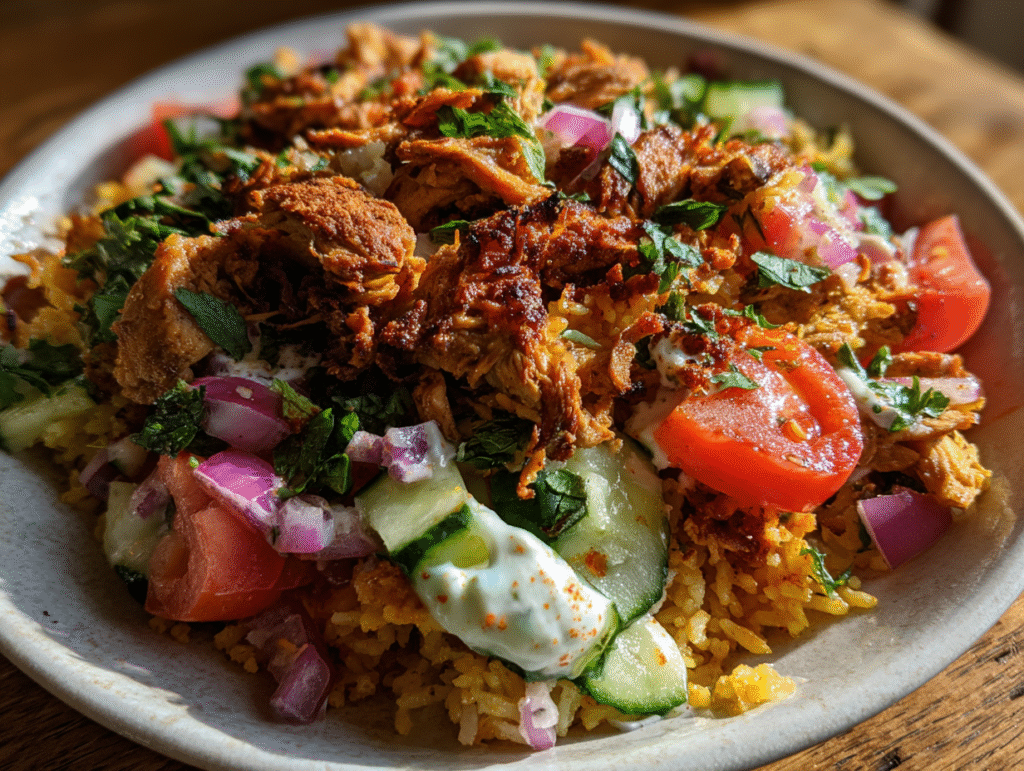 Chicken Shawarma Crispy Rice Salad recipe