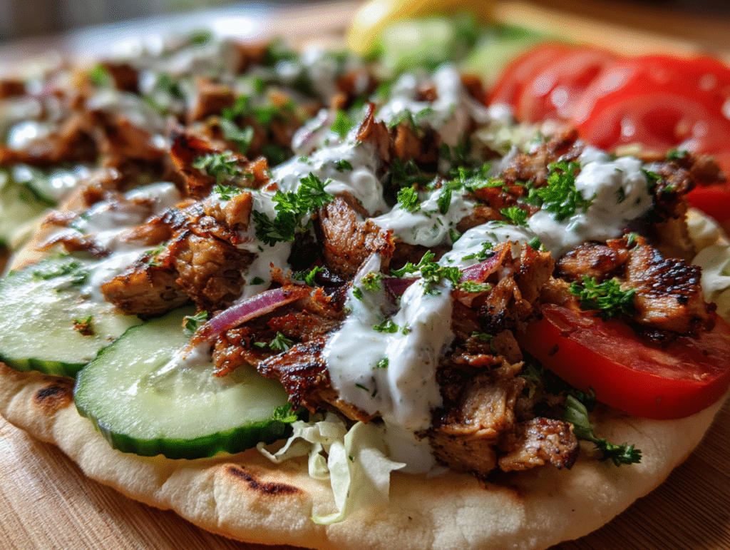 dish Chicken Shawarma Garlic Sauce