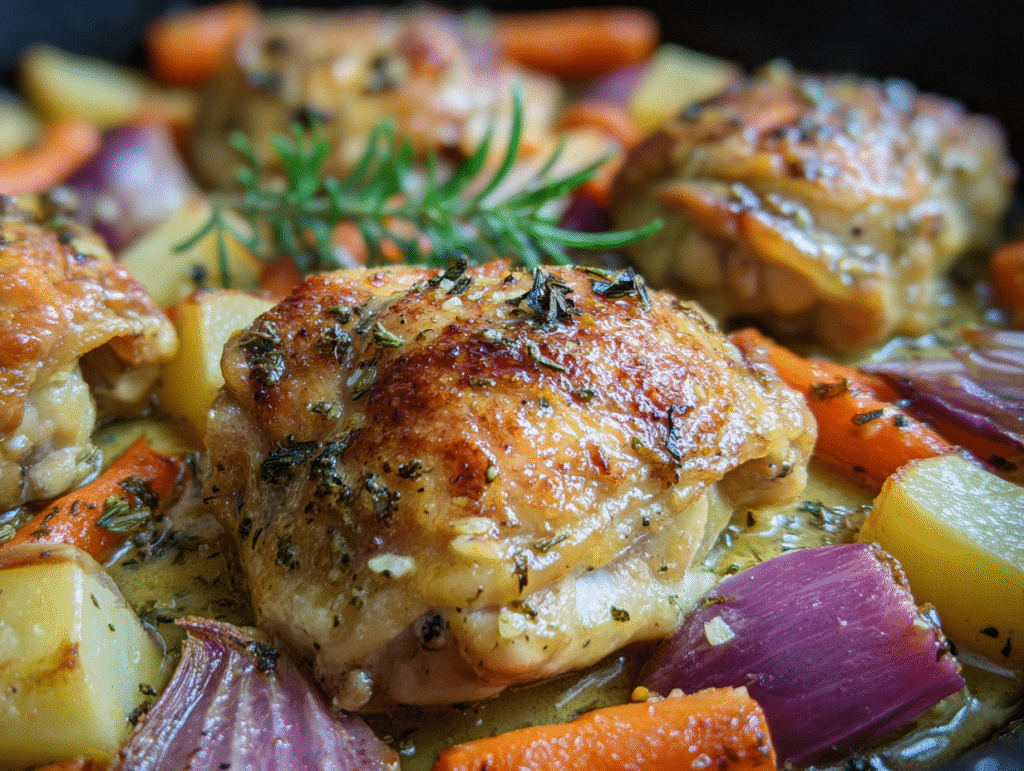 Creamy Baked Dijon Chicken Thighs dinner