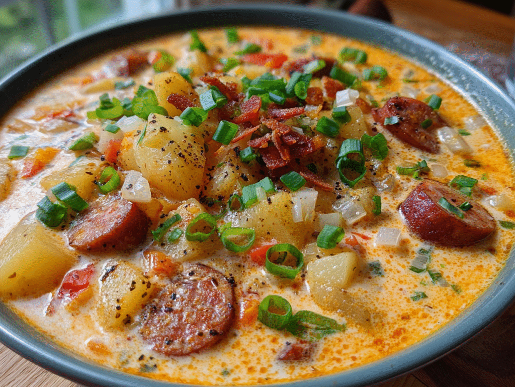 best Creamy Cajun Potato Soup with Andouille Sausage
