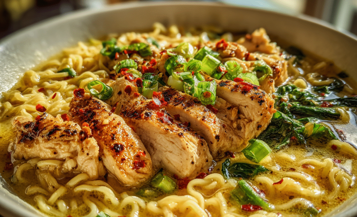 Creamy Garlic Chicken Ramen