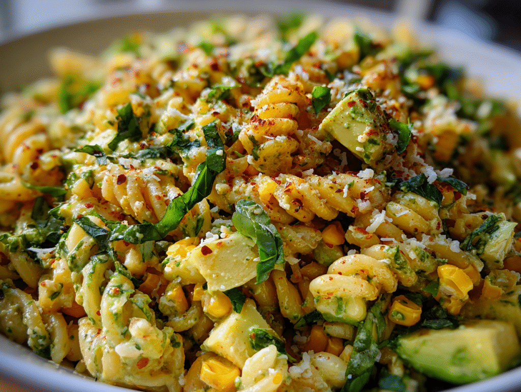 Creamy Street Corn Pasta Salad recipe