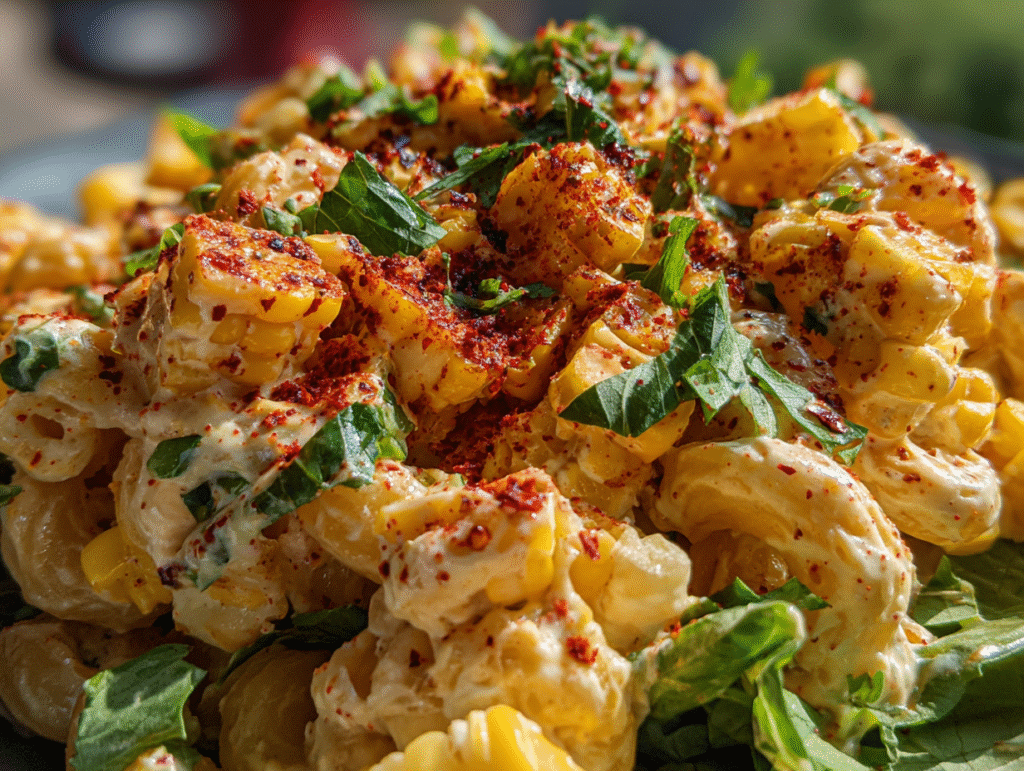 healthy Creamy Street Corn Pasta Salad
