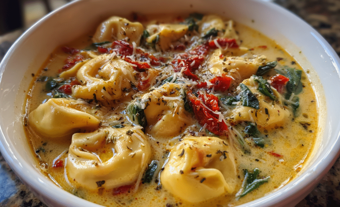 Creamy Tuscan Garlic Tortellini Soup