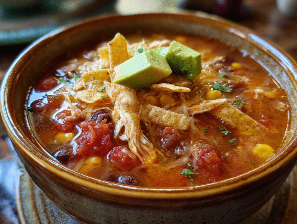 Easy Chicken Tortilla Soup dinner