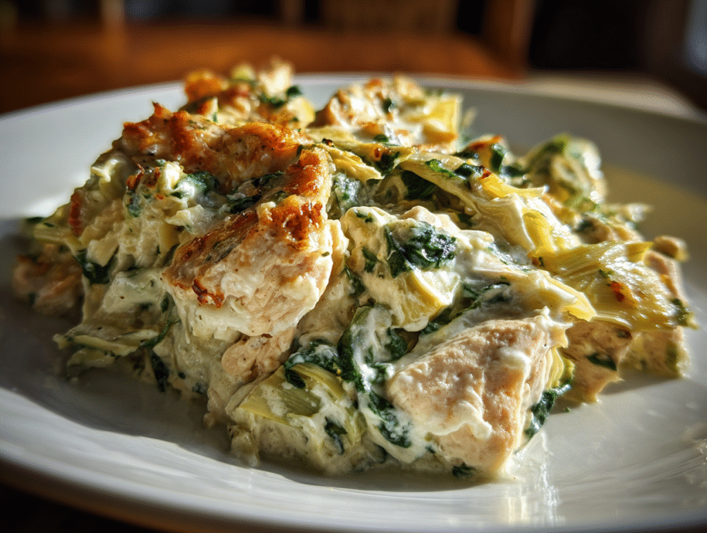 dishes High-Protein Spinach and Artichoke Chicken Casserole