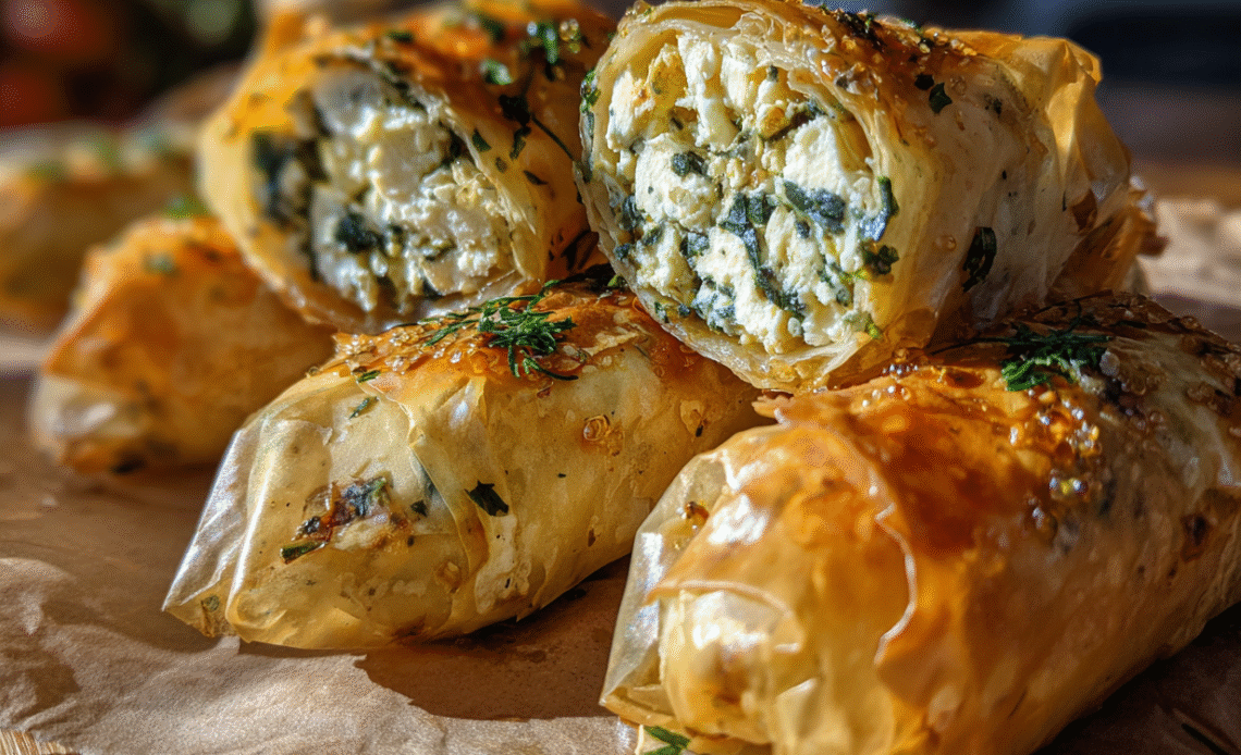 Indulgent Oven Fried Feta Rolls