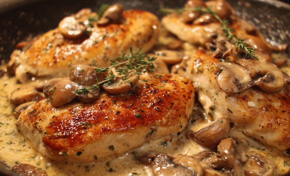 Irresistibly Creamy Mushroom Asiago Chicken