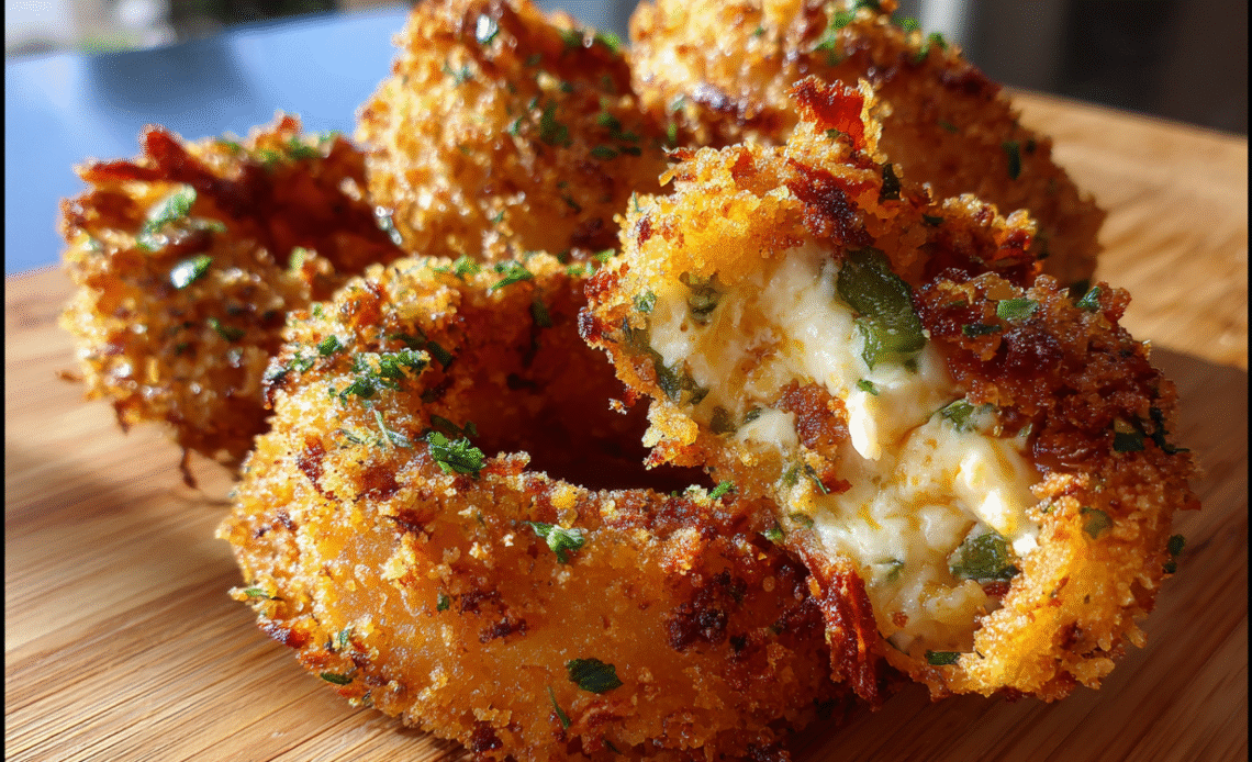 Jalapeño Popper Stuffed Onion Rings – Crispy Fried Appetizer